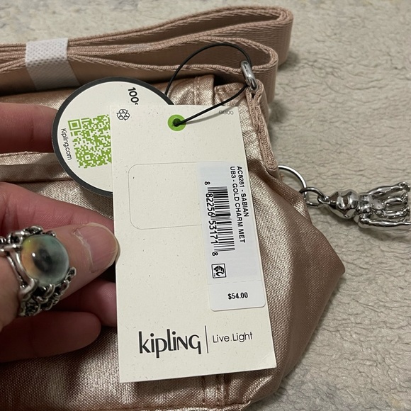 NWT Kipling Sabian Mini Crossbody Bag Metallic Rose Gold 7.75''x 5.75'' x 3.25'' - Picture 9 of 12